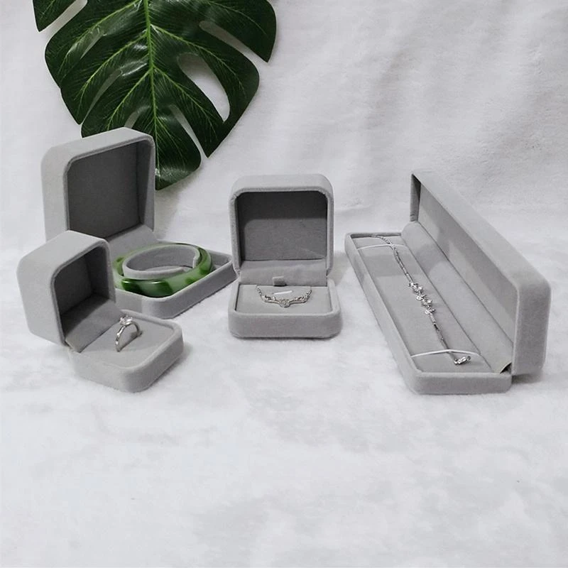 首饰盒/箱 简约绒布项链吊坠手镯手链戒指首饰品盒子求婚珠宝礼盒