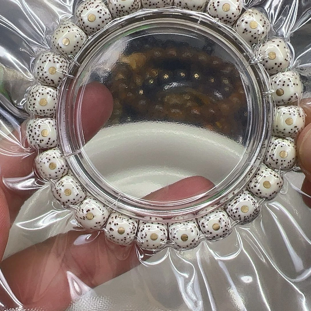 星月菩提手串49傲世原脂白星月菩提单圈万字10