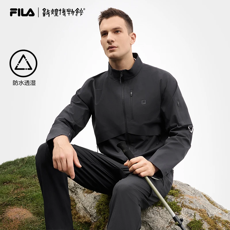 Fila/斐乐男士春装新款防水透湿户外探险运动梭织外套A11M517715F