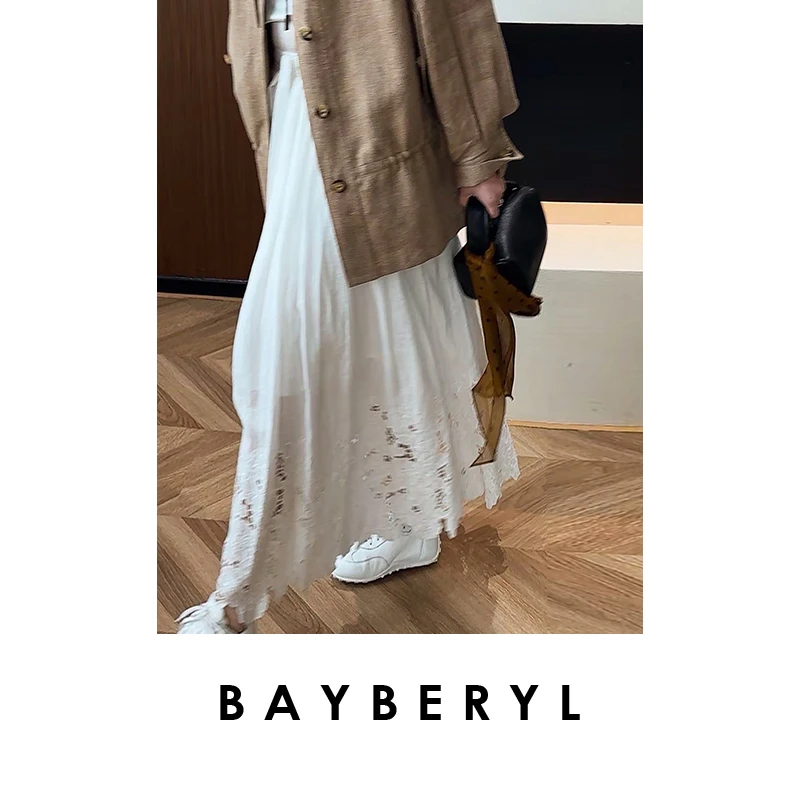 BAYBERYL老贝告白日*系带镂空花气质法式25秋半身裙YQ5A1027