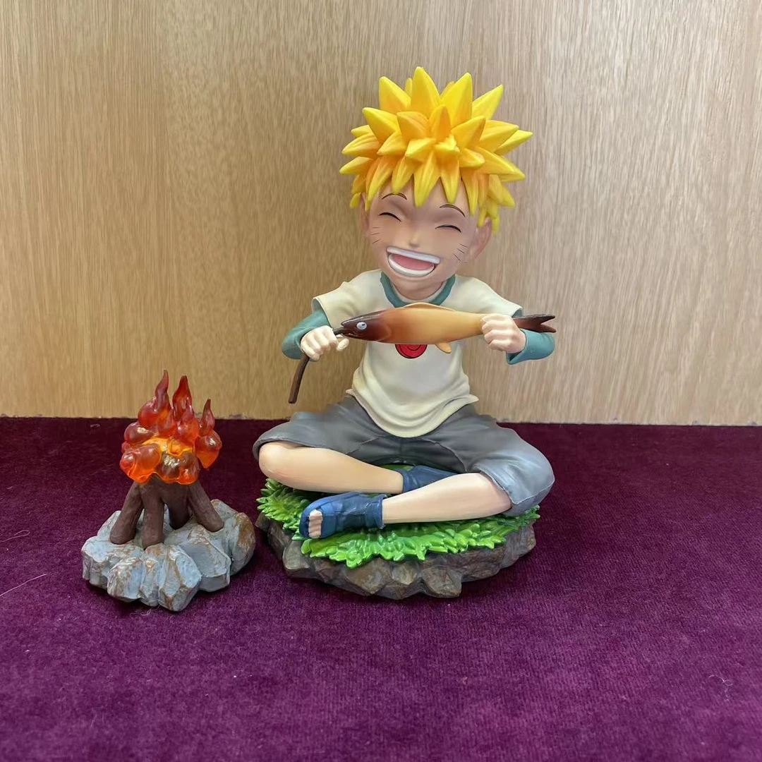 【巅峰潮玩】髙15cm 吃鱼小鸣人GK优质手办模型