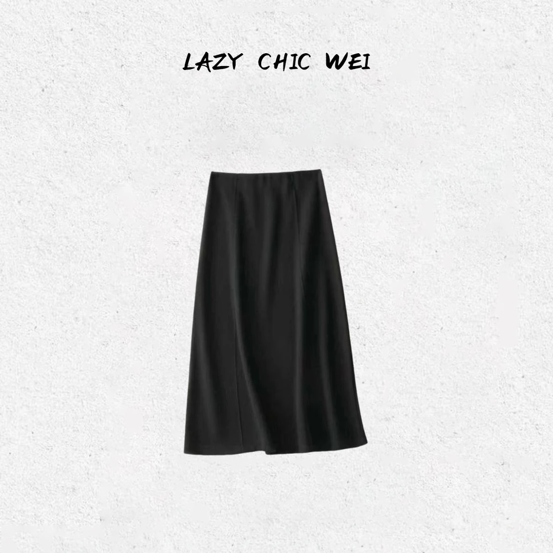 WEI 醋酸绵羊毛混纺极简百搭秋冬A字半身长裙2550SSW5683