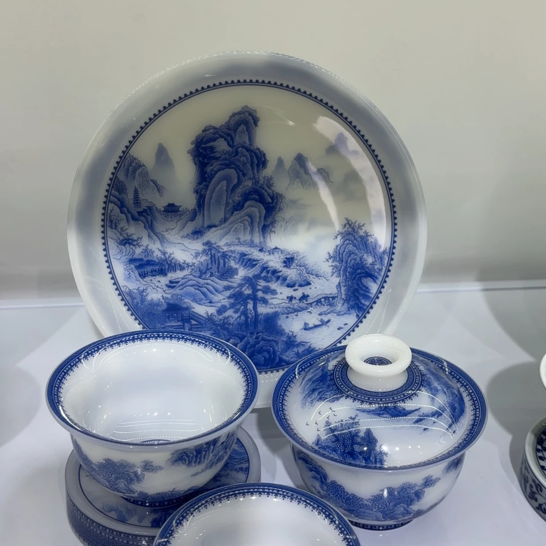 儿***理景德镇陶瓷五件套