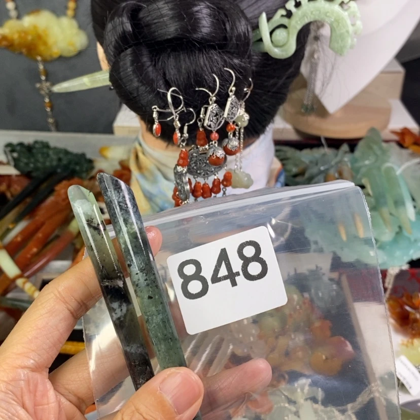 【闪购商品】岫玉发饰未镶嵌鄒*