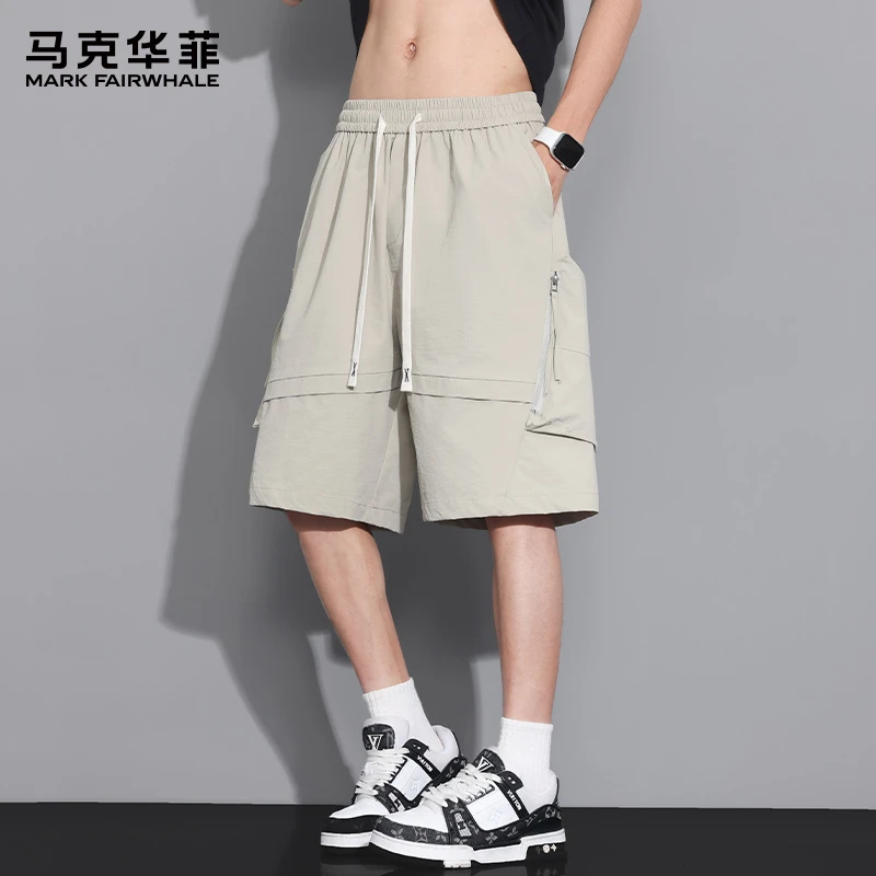 马克华菲夏季薄款冰丝休闲短裤男士2025新款宽松速干运动五分裤子