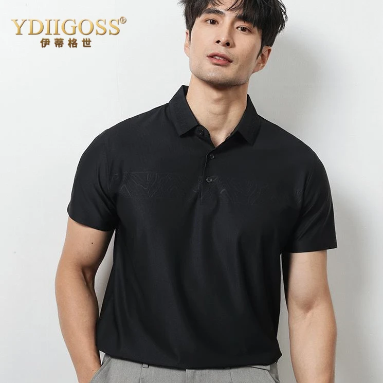 YDIIGOSS冰丝透气休闲polo衫男短袖夏季薄款商务运动翻领凉感上衣