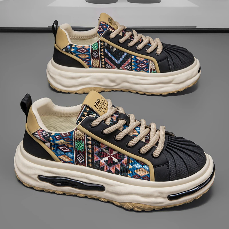 啄木鸟欧洲站贝壳头男鞋秋季青年奢百搭休闲板鞋红色增高运动户外