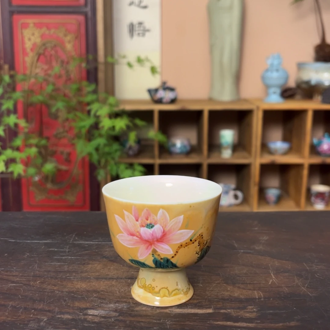 杯柴烧纯手工手绘陶瓷