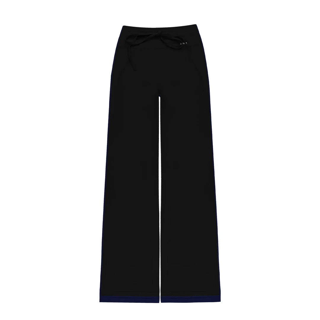 空气层抽绳阔腿裤黑色005-zimo-瑜伽健身瑜伽服瑜伽裤外穿YFKZ005