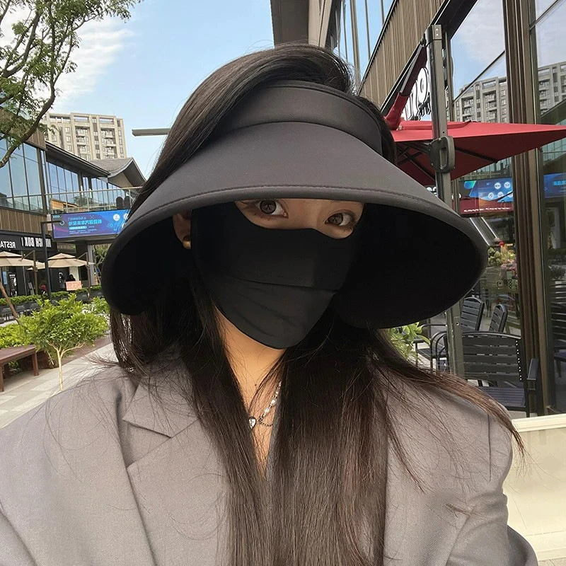 【环绕式加大帽檐遮阳帽】夏季户外空顶帽子女大帽檐遮脸太阳帽女