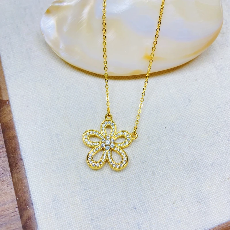 K04112经典黄色花一体项链多样性发货47788