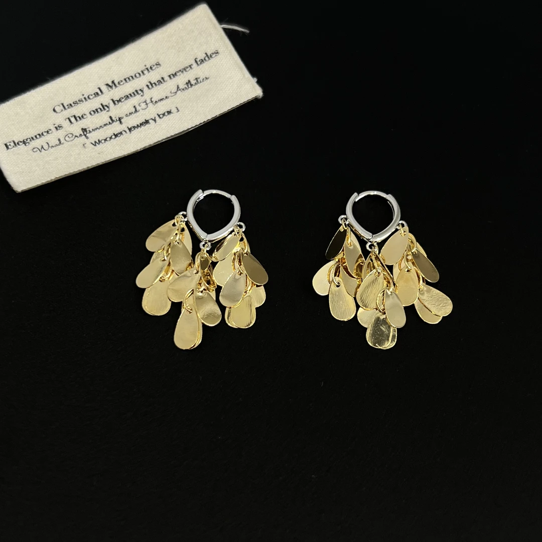 铜合金锆石耳饰 【金色华尔兹】灵动耳圈