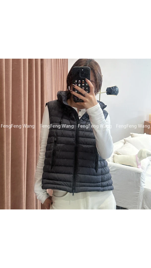 FengFeng Wang | 韩系常规无袖短款轻薄款90绒马甲3191329J