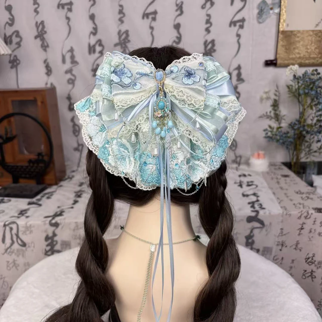 【天鹅湖】国风发夹多层次蝴蝶结发饰头饰小清新弹簧夹