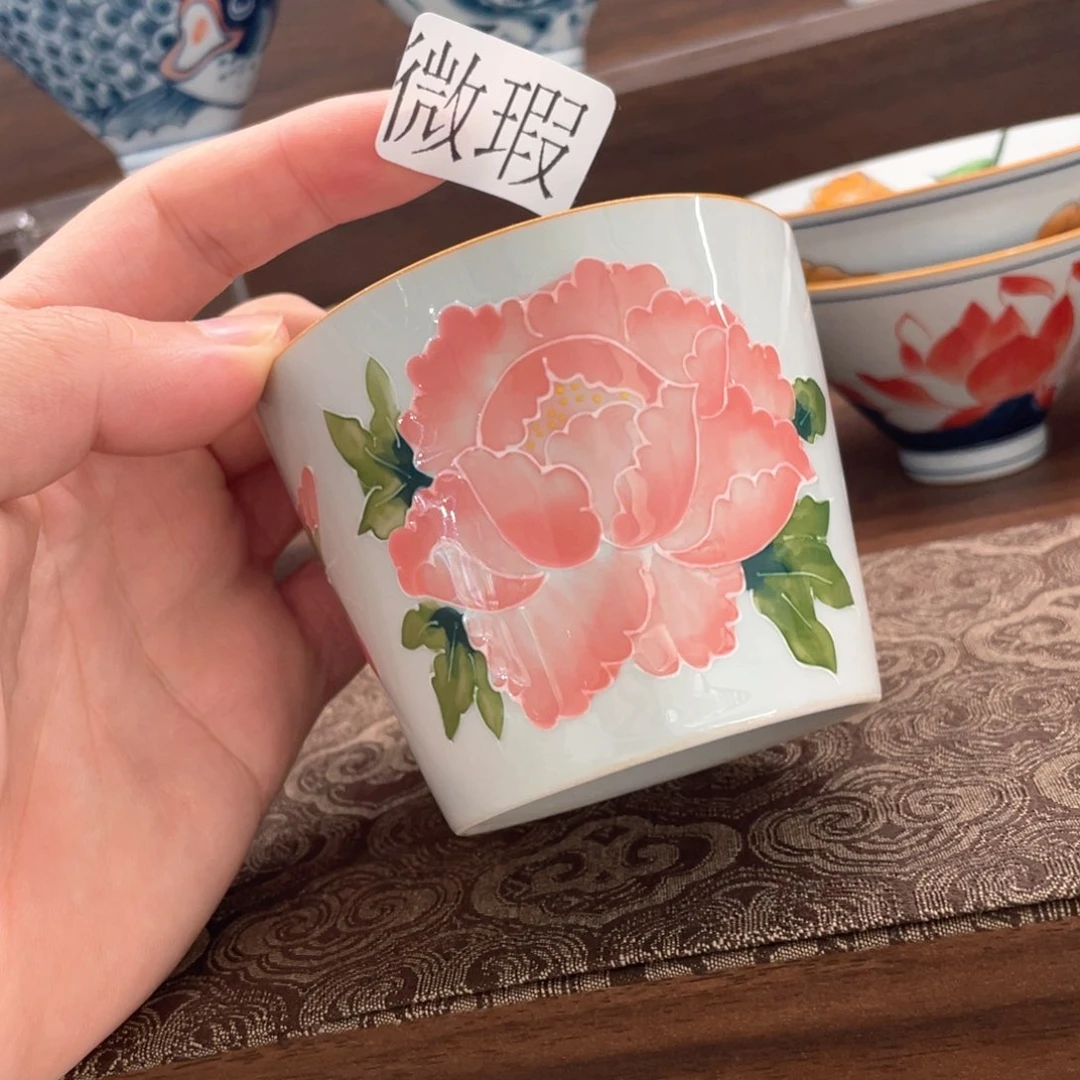 釉下手绘茶具微瑕