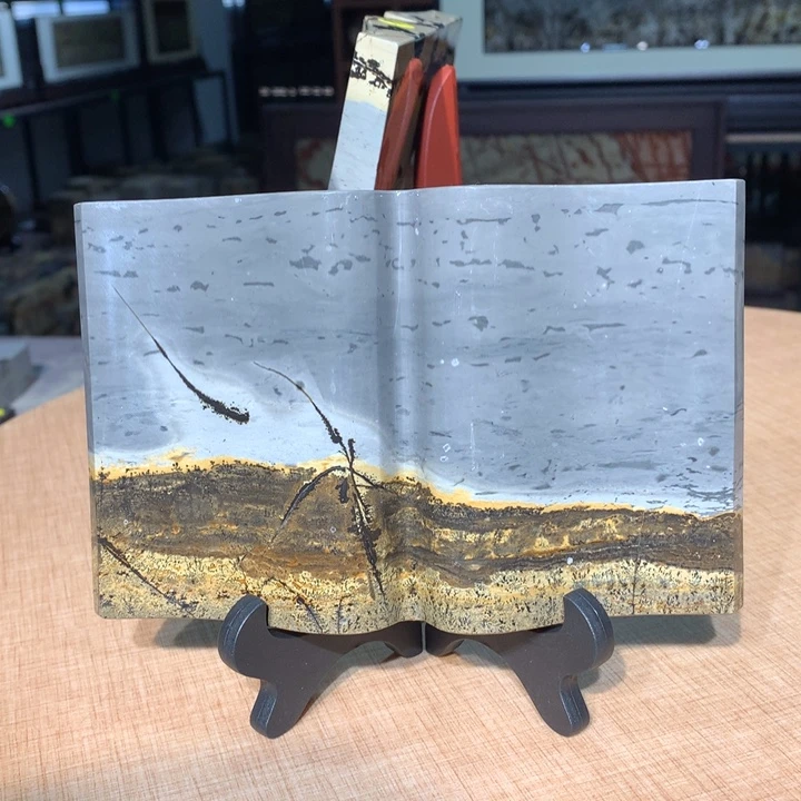 ，广西国画石摆件，收藏观赏