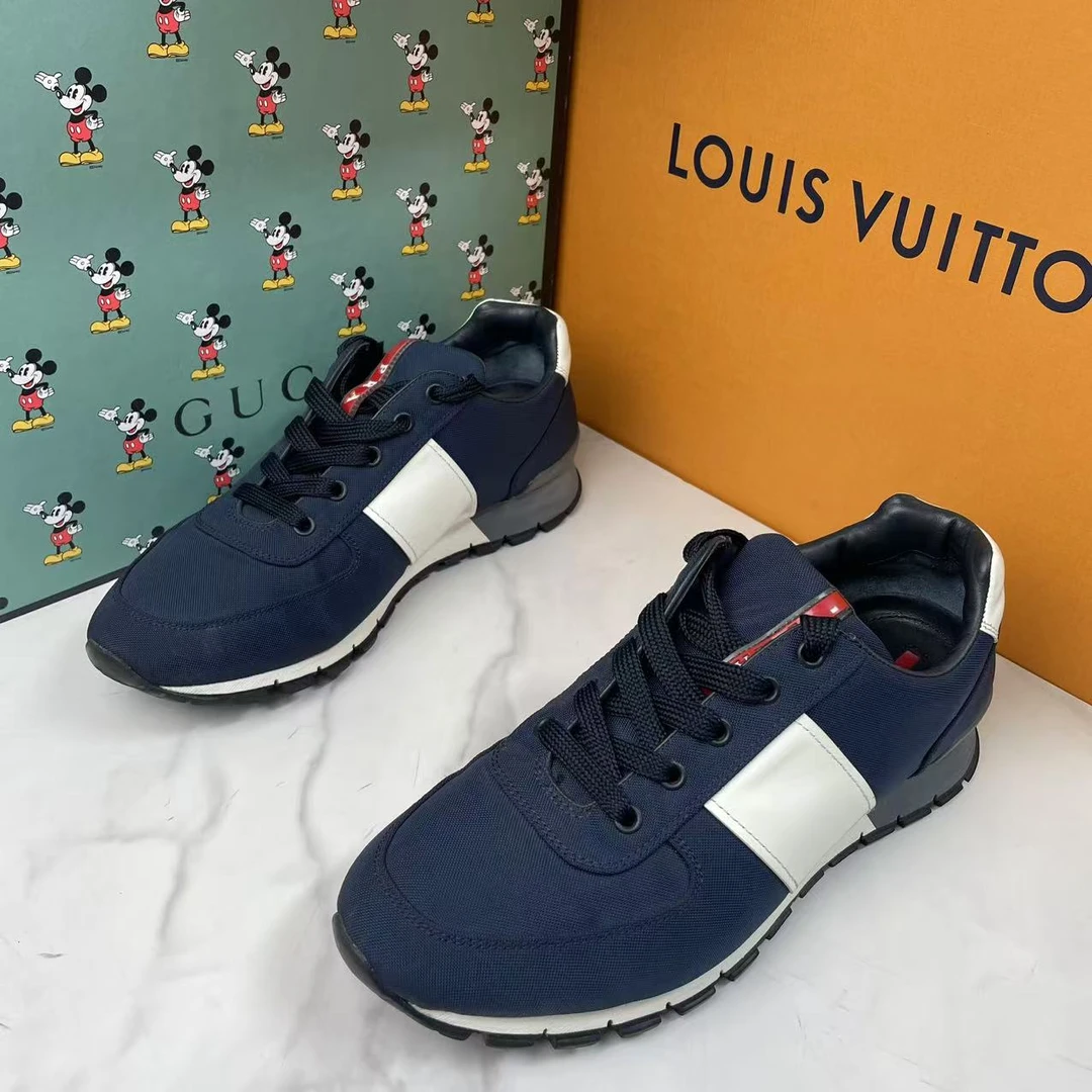 95新 Prada/普拉达 蓝色帆布潮流百搭舒适时尚经典运动鞋/41码