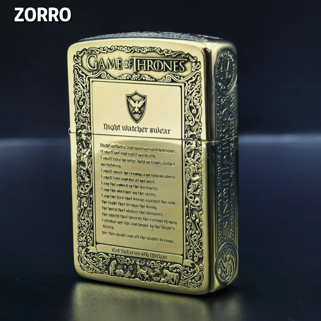 ZORRO佐罗910原铜精雕冰与火煤油打火机