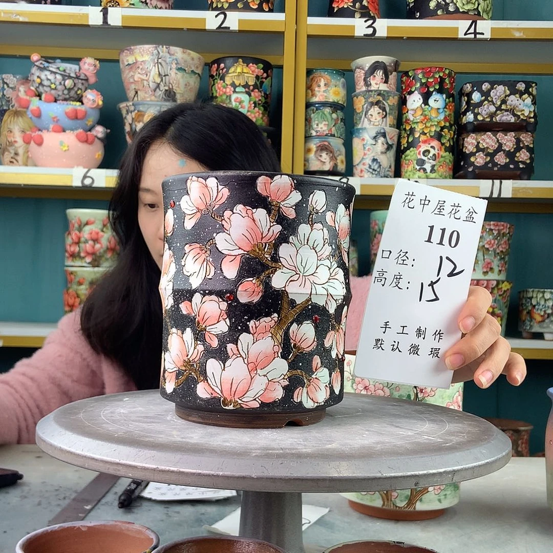 陶景德镇手工花盆221