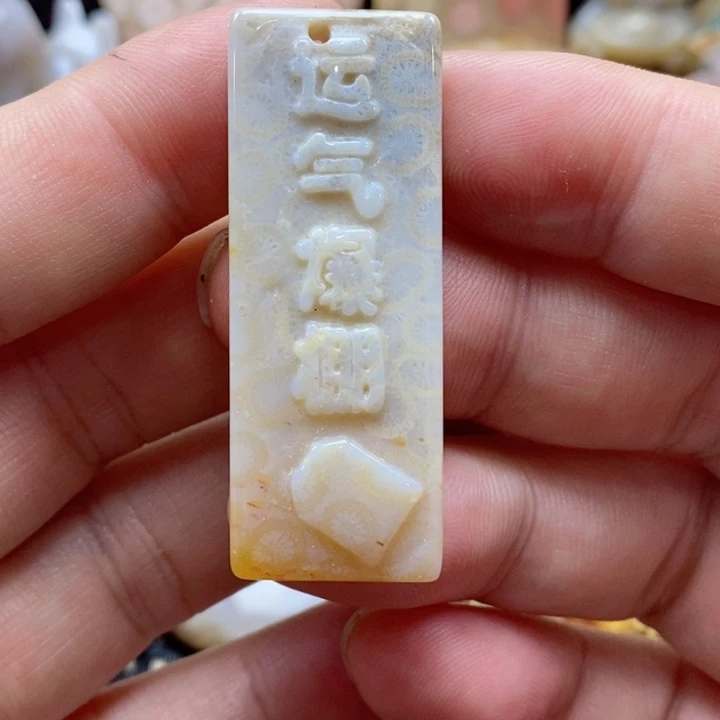 硅化珊瑚（珊瑚玉）颈饰未镶嵌