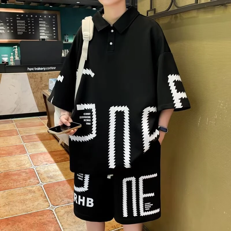 13青少年夏季套装男孩12-15岁初高中学生高级感痞帅男装一套