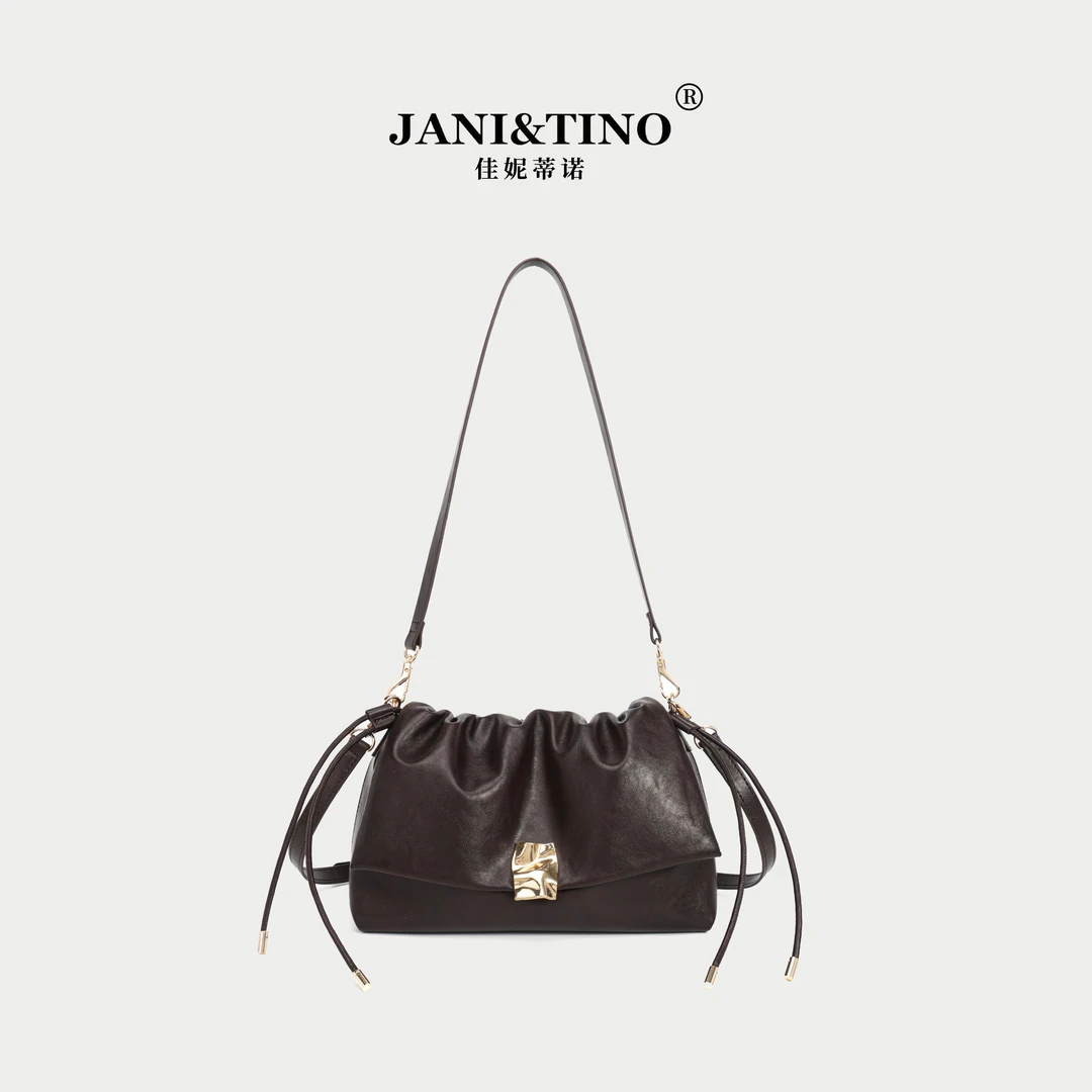 JANITINO/佳妮蒂诺当季新款经典时尚休闲单肩手提包3996咖
