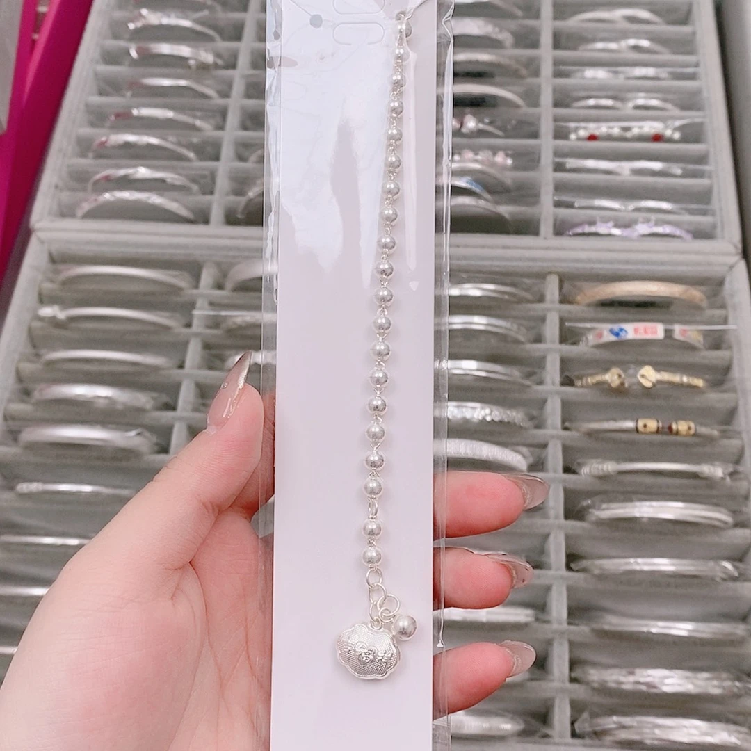 蜡****足银足银990珠珠锁包儿童手链