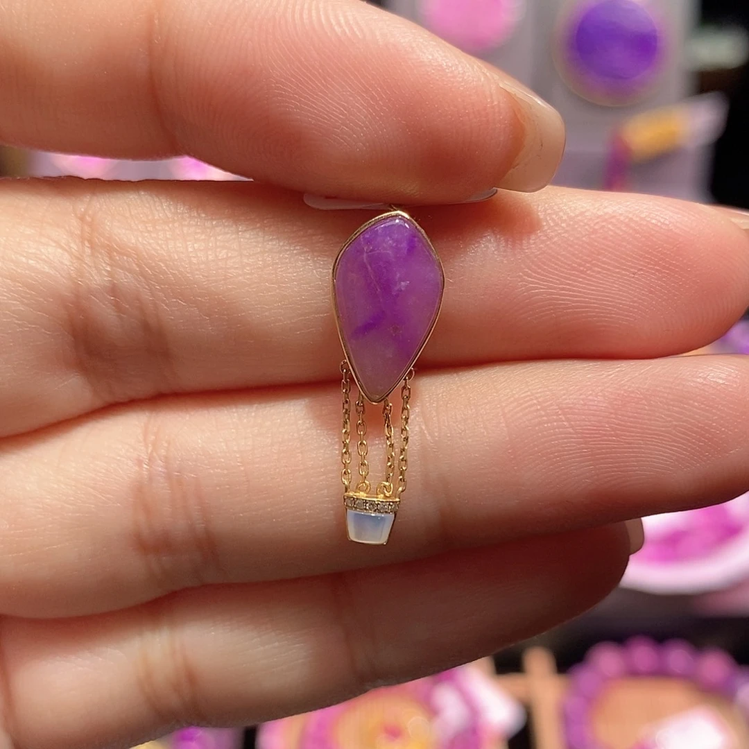 苏纪石（舒俱来）18K金镶嵌吊坠(不含链)