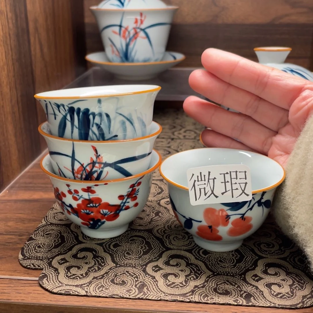 微瑕釉下彩纯手绘