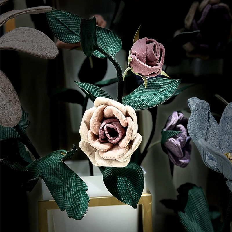 【材料包】手工诺拉玫瑰{内含裁剪好布料，配套视频，不含铁丝花杆}