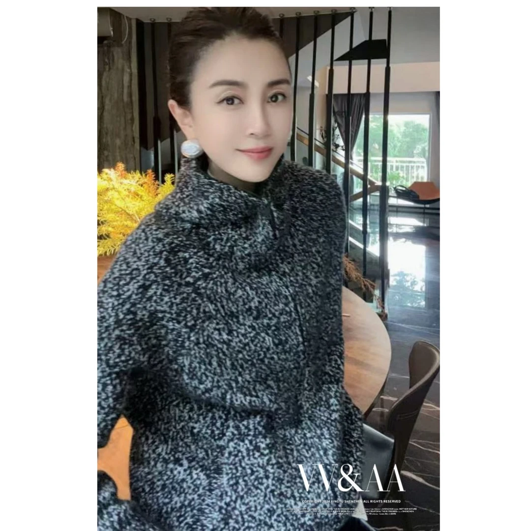 VV&AA 高级感简约气质连帽毛衣外套 DJ4843