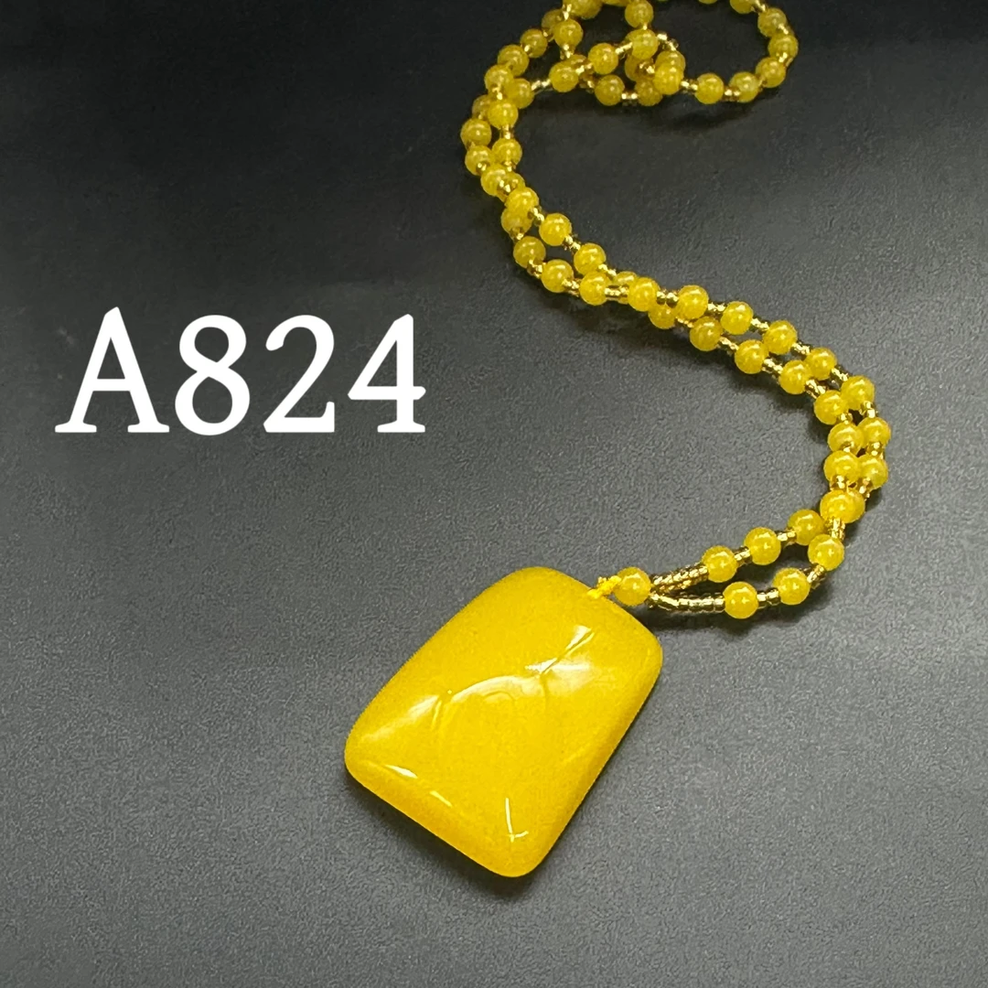 A824配饰黄色毛衣链气质轻奢时尚复古