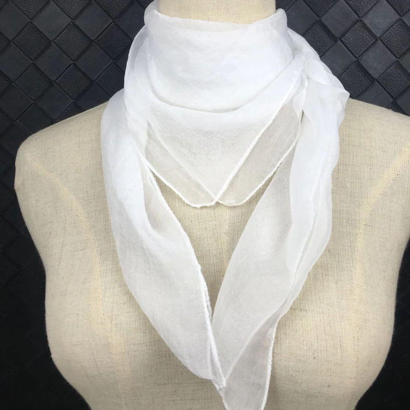 T夏季女士丝巾黑色小方巾70x70纯色时尚洋气百搭方巾装饰衬衫围巾