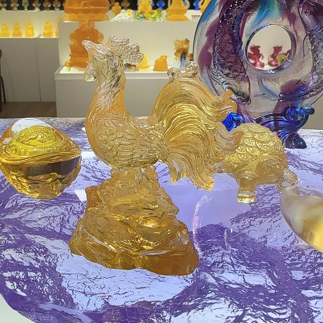 琉璃手工艺品小金鸡
