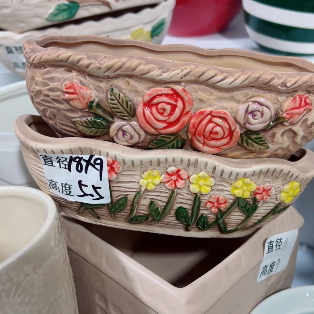 有孔，陶瓷花盆满10米包邮发货