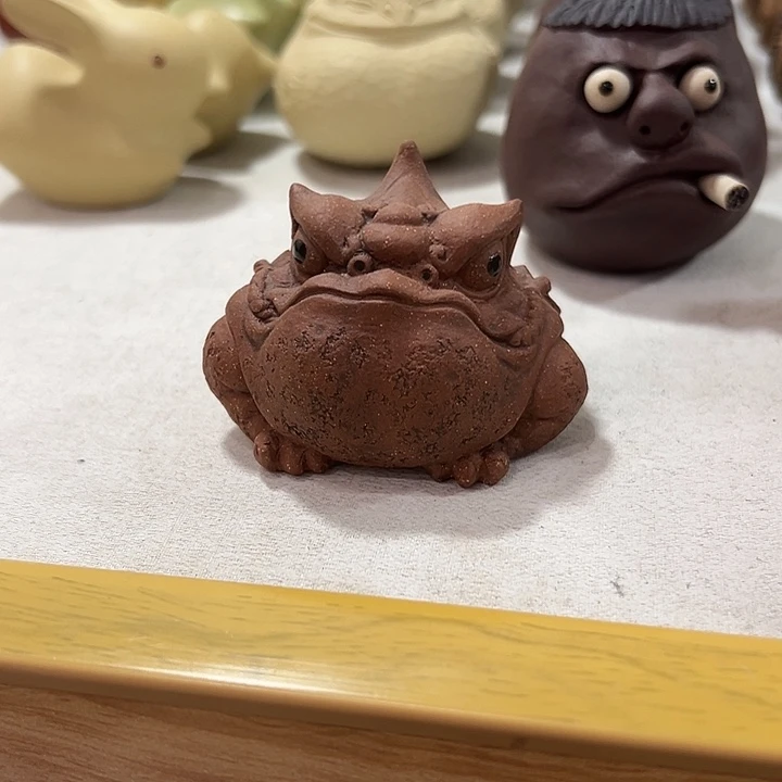 茶宠紫砂紫砂茶宠精工小角蟾