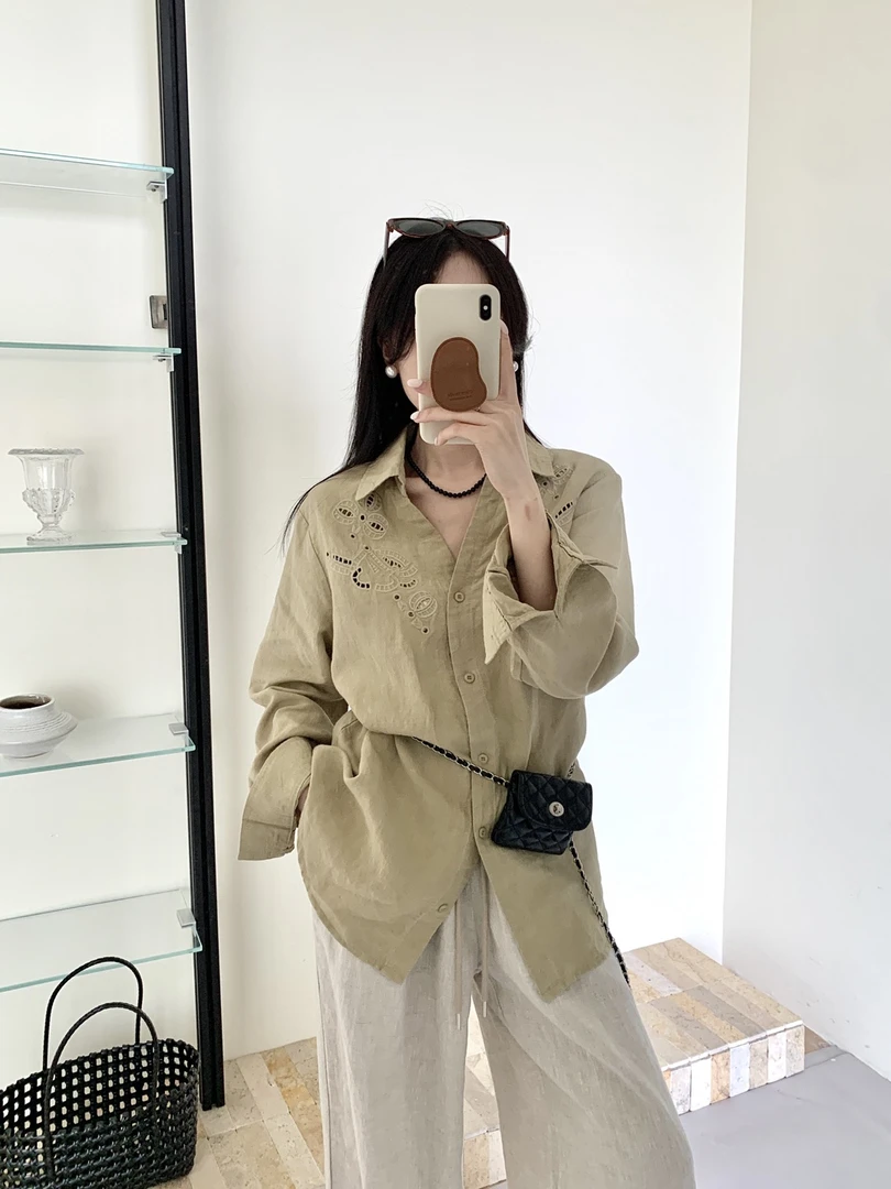 FUJIA STYLE新款时尚百搭简约气质休闲纯色翻领衬衫C88238