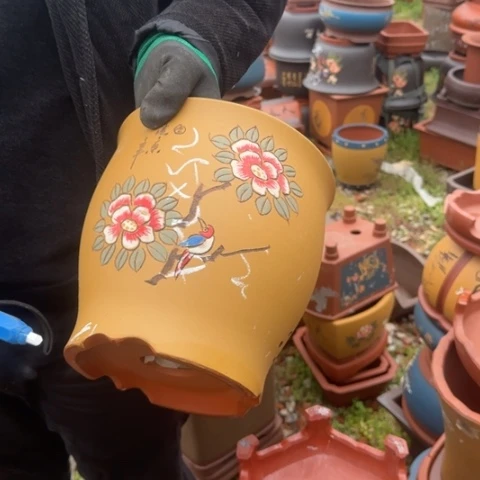 紫砂花盆紫砂花盆盆景盆栽瑕疵