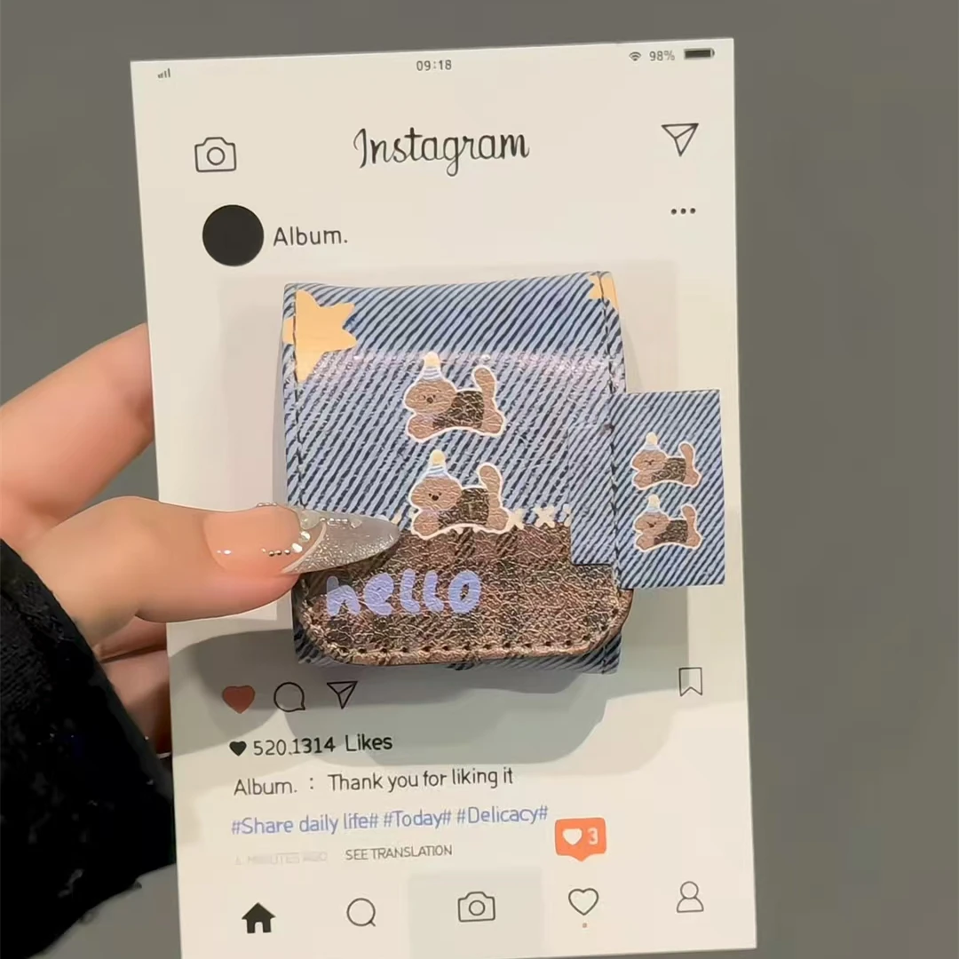 牛仔布腊肠狗适用AirPodspro1/2苹果AirPods1/2/3/4皮套耳机套