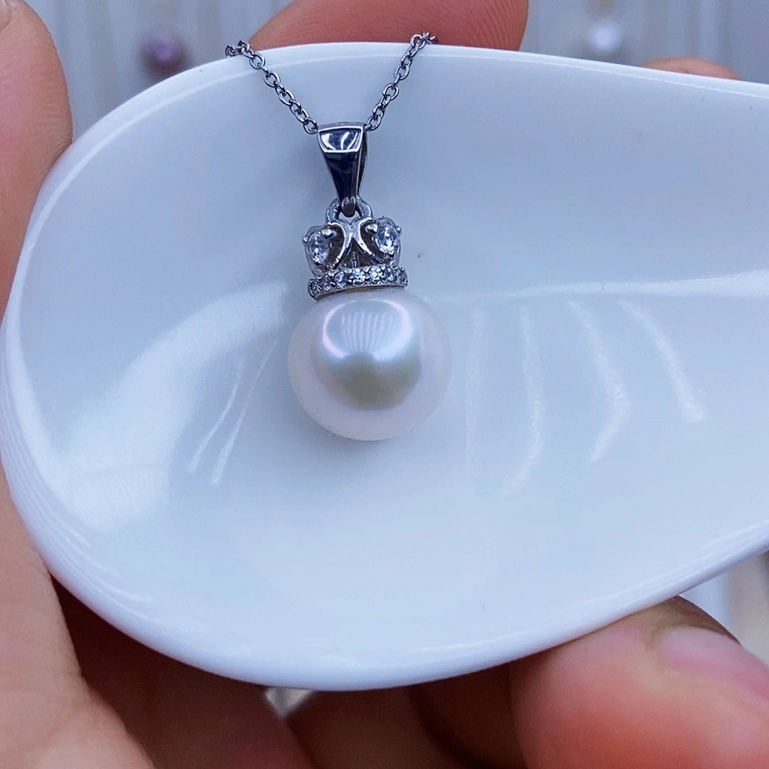 淡水珍珠银S925镶嵌颈饰