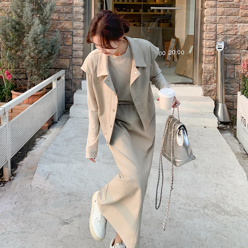 高级感工装马甲半身裙套装女时尚套装2025秋装新款入秋穿搭一整套