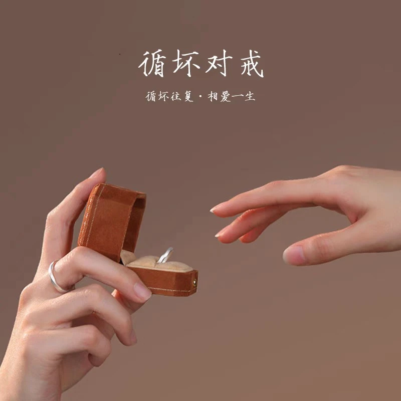 足银戒指 足银999莫比乌斯情侣对戒气质百搭纯银扭纹素圈情侣戒指