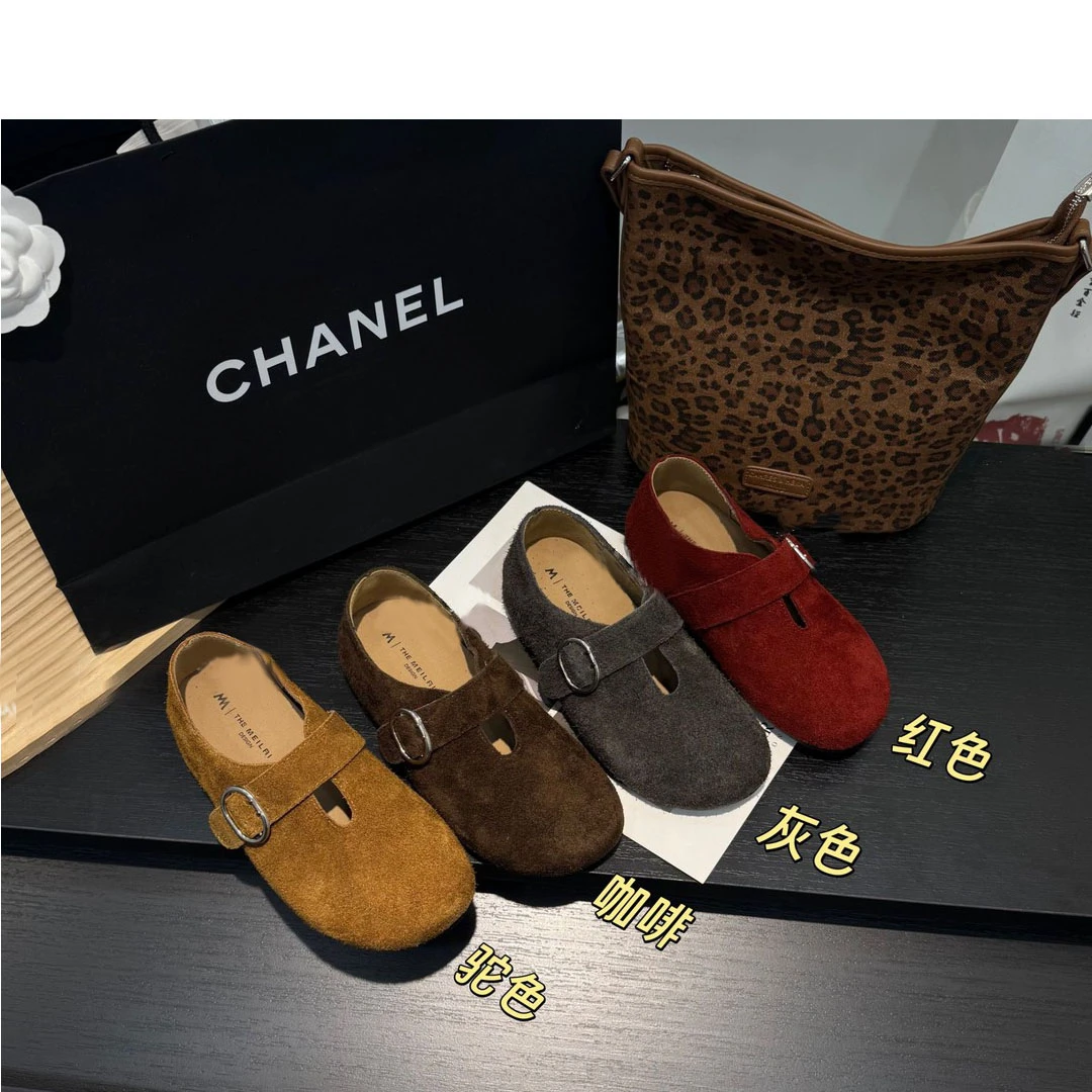 软皮~不累脚巨好看勃肯单鞋女2025新款软平底芭蕾舞内增高豆豆鞋