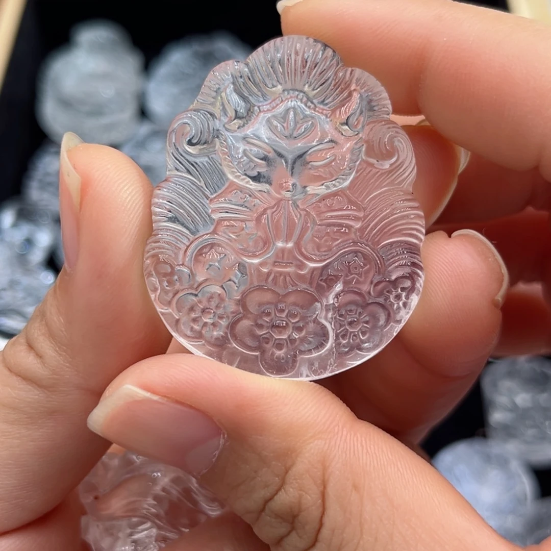 紫晶颈饰未镶嵌猫*虾白水许愿76