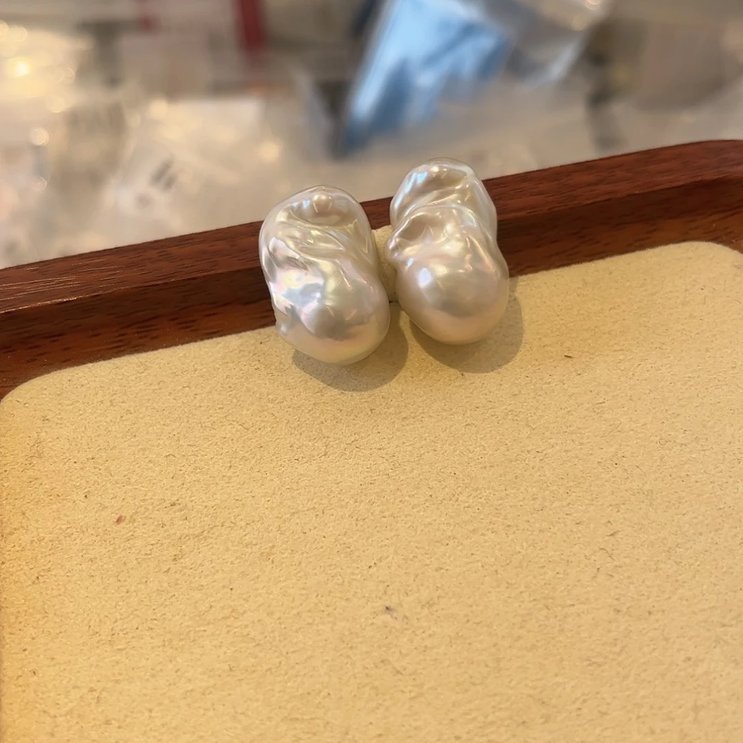 淡水珍珠耳饰银S925镶嵌