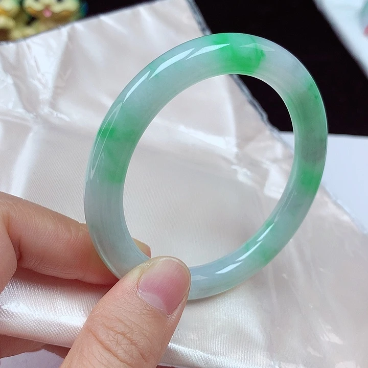 未镶嵌手镯翡翠54圈圆条