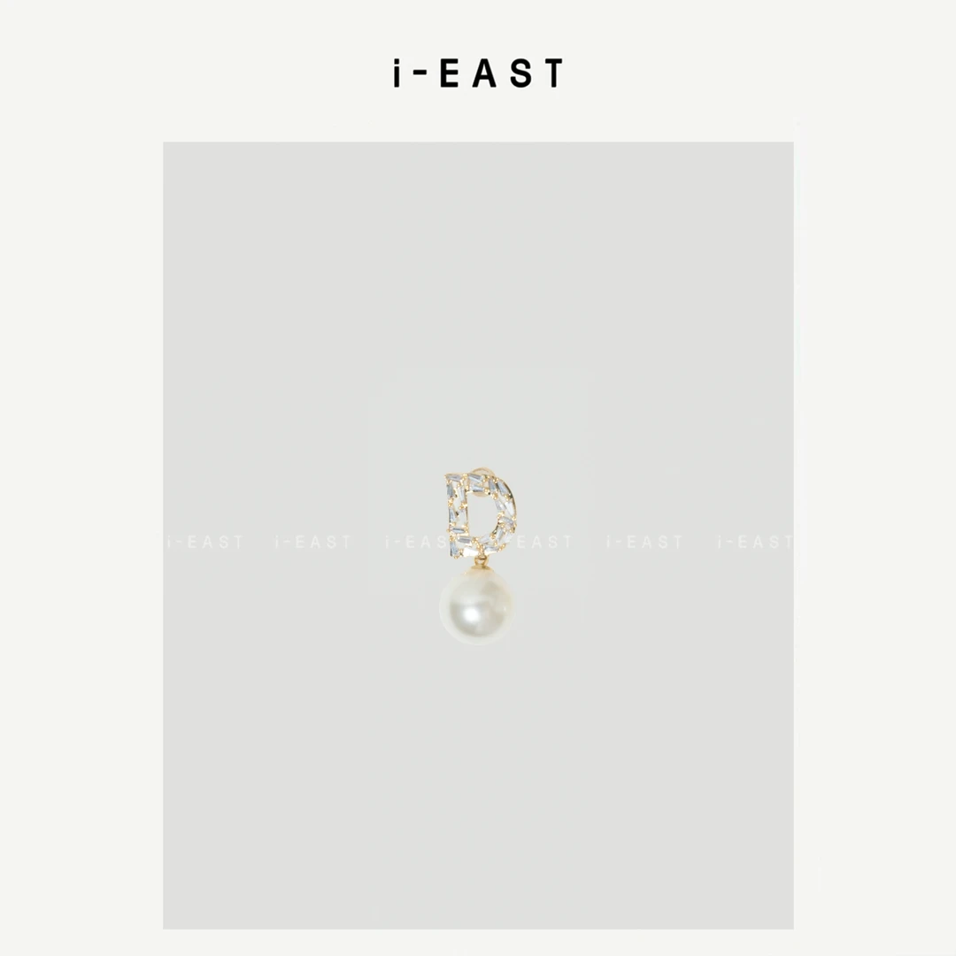 钛钢耳饰 i-EAST NN 字母珍珠~小香高级感字母珠珠耳坠-5D PS8641