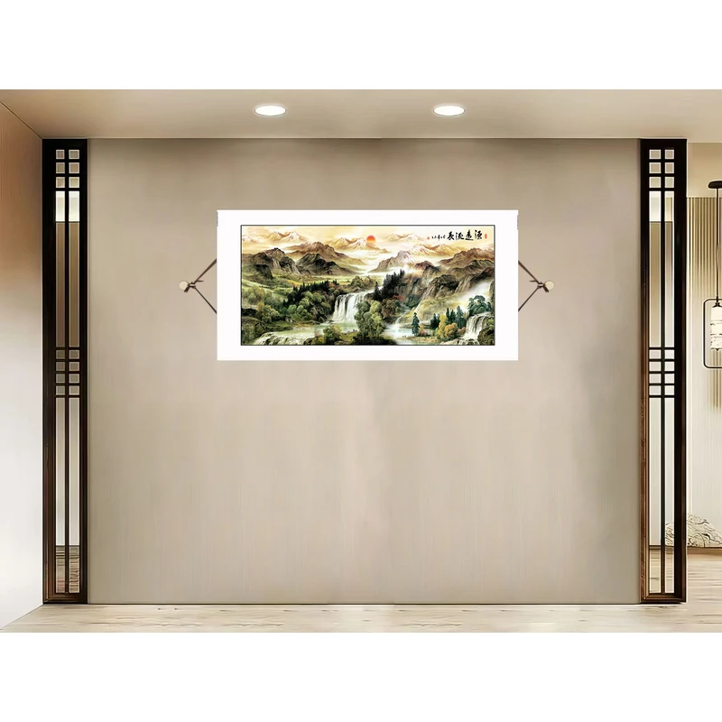{532源远流长}60x130cm现代简约挂轴装饰画办公室家居装饰画