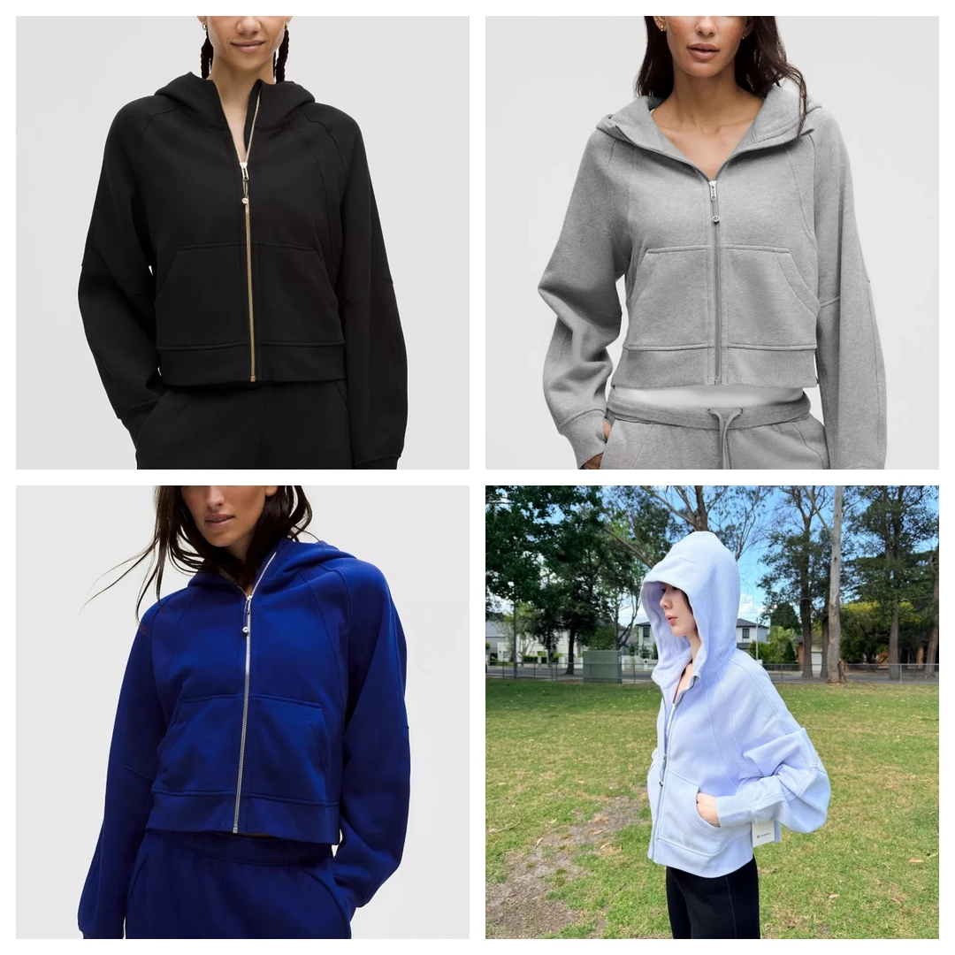 lululemon加拿大直邮全拉链宽松带帽加绒卫衣Scuba