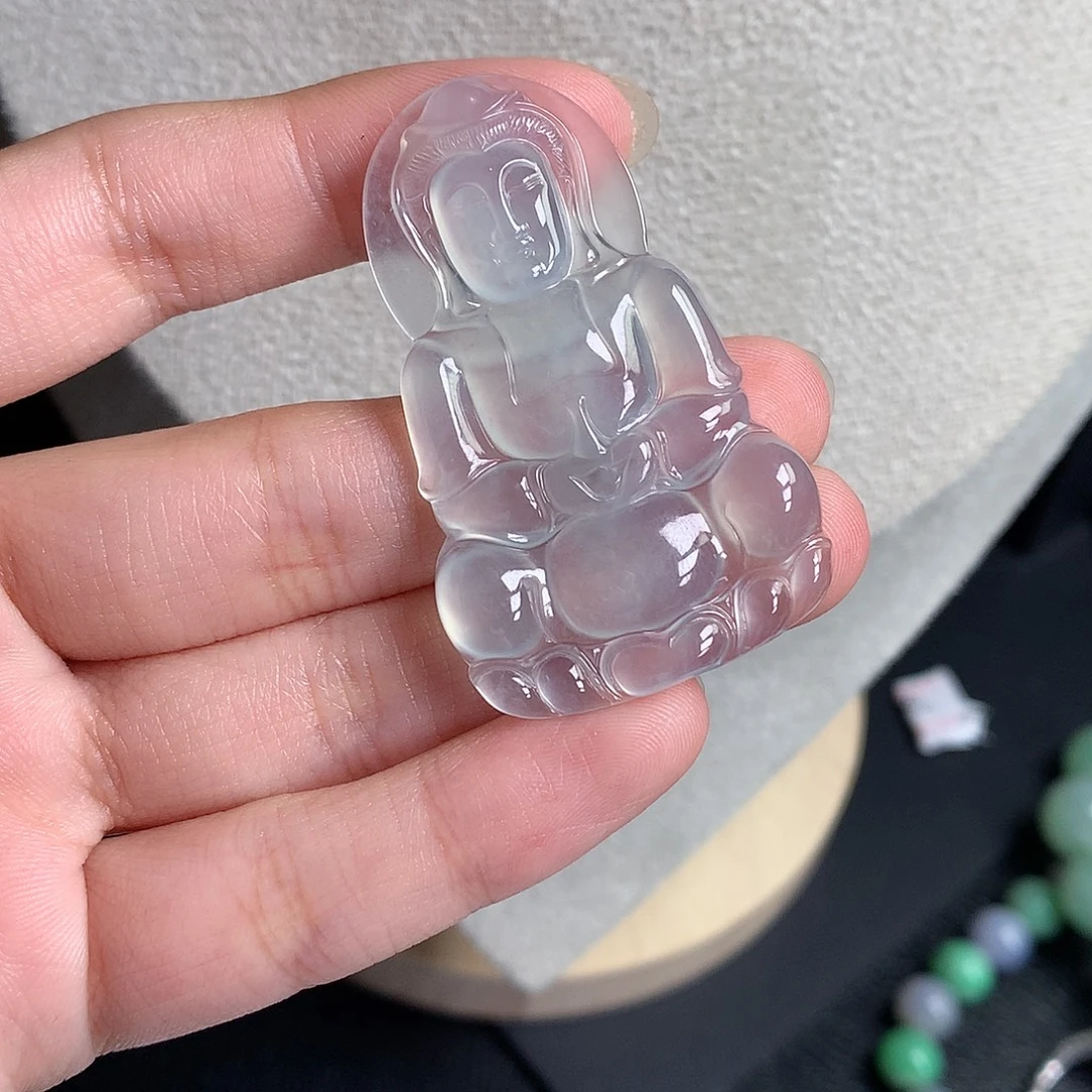 翡翠裸石缅甸天然A货翡翠冰种观音